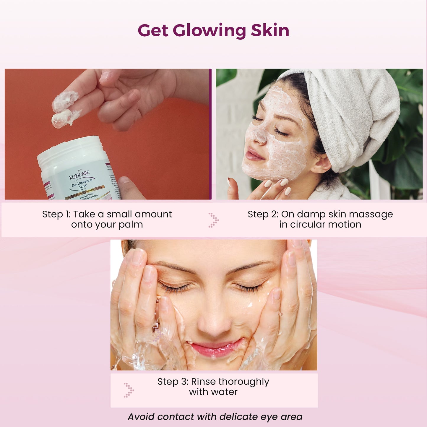 Kozicare Skin Whitening Scrub for Face | Exfoliating Scrub | Scrub for Men & Women | Tan Removal Scrub | Tanning Dead Skin Removal Gel | Kojic Acid Scrub | For Blackheads, Whiteheads & Smooth Skin - 100 Gm