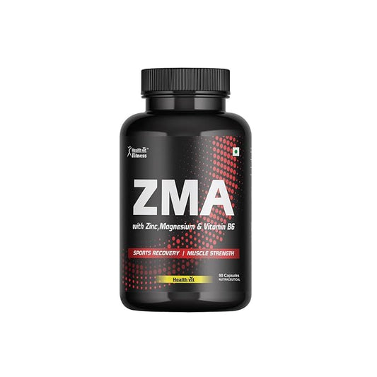 Healthvit ZMA (Zinc, Magnesium & Vitamin B6) - ZMA Supplements for Men and Women| 90 Tablets| Zinc Tablets and Magnesium Supplements to Enhance Muscles Strength and Immunity| Improve Sleep Quality