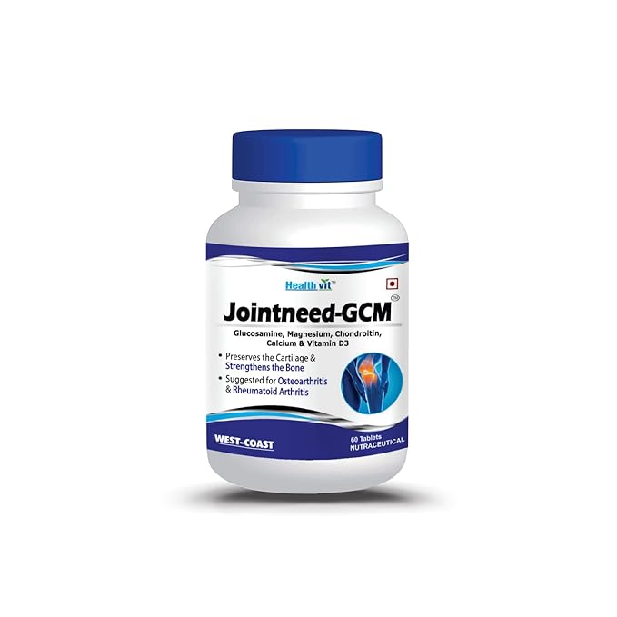 Healthvit Jointneed-GCM with Glucosamine, Magnesium, Chondroitin, Calcium & Vitamin D Ideal for Bone, Muscle Health & Joint Support of Men & Women - Tablets 60 Count