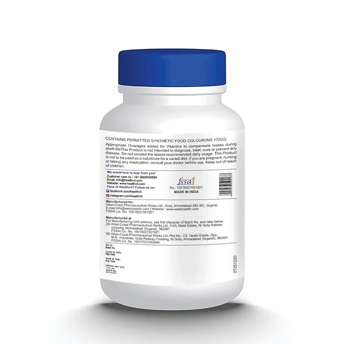 Healthvit Jointneed-GCM with Glucosamine, Magnesium, Chondroitin, Calcium & Vitamin D Ideal for Bone, Muscle Health & Joint Support of Men & Women - Tablets 60 Count
