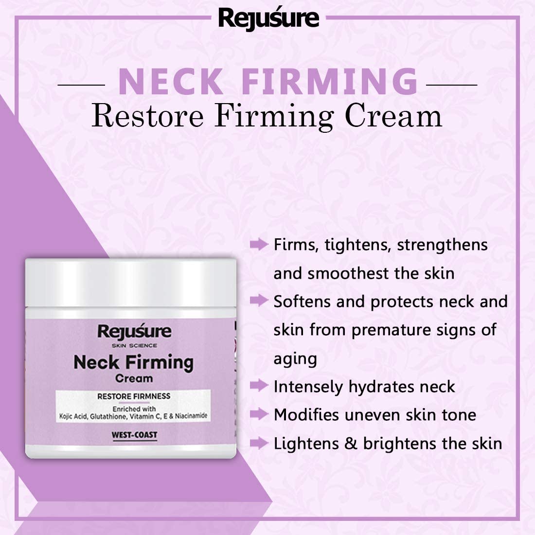 Rejusure Neck Firming Cream – Restore Firmness – 50 gm