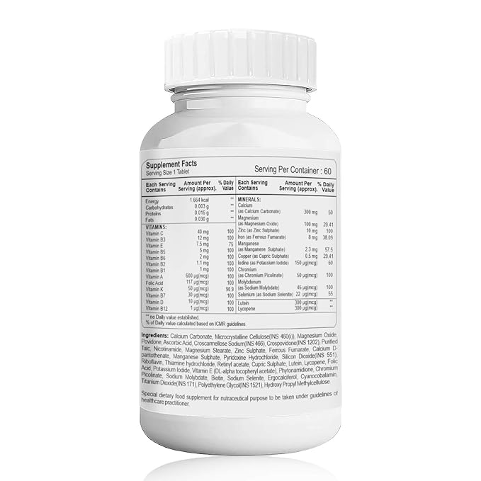 Healthvit Cenvitan Women 50+ Multivitamins and Multimineral 25 Nutrients (Vitamins and Minerals) |Eye Health, Brain Health, Bone Health and Heart Health – 60 Tablets