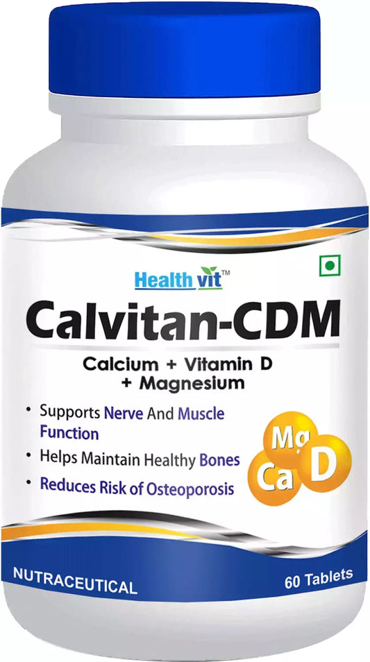 Healthvit Calvitan-Cdm Calcium + Vitamin D + Magnesium - 60 Tablets